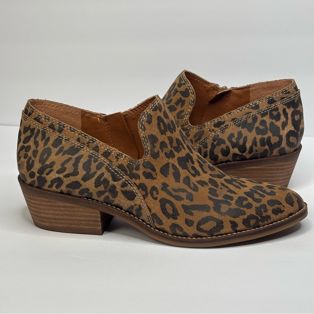Lucky Brand Women's Leopard Print Fanky Ankle Boots side zip 9 M - Picture 10 of 14